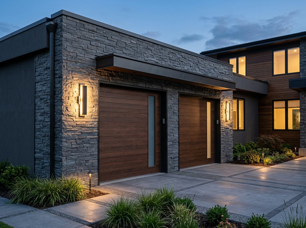 Modern Garage Door Manufacturer Villa Entrance